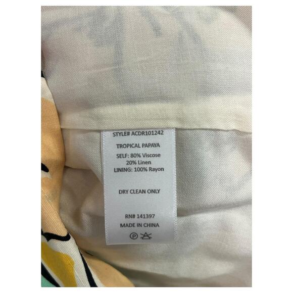 ASTR The Label Dress Womens XS Orange Talula Tropical Papaya Cutout Linen Blend - Picture 5 of 13